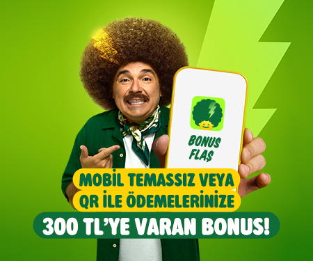 Mobil Temassız veya QR ile ödemelerinize 300 TL'ye varan bonus!